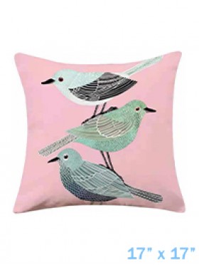 Three Birds Print Cushion & Filler